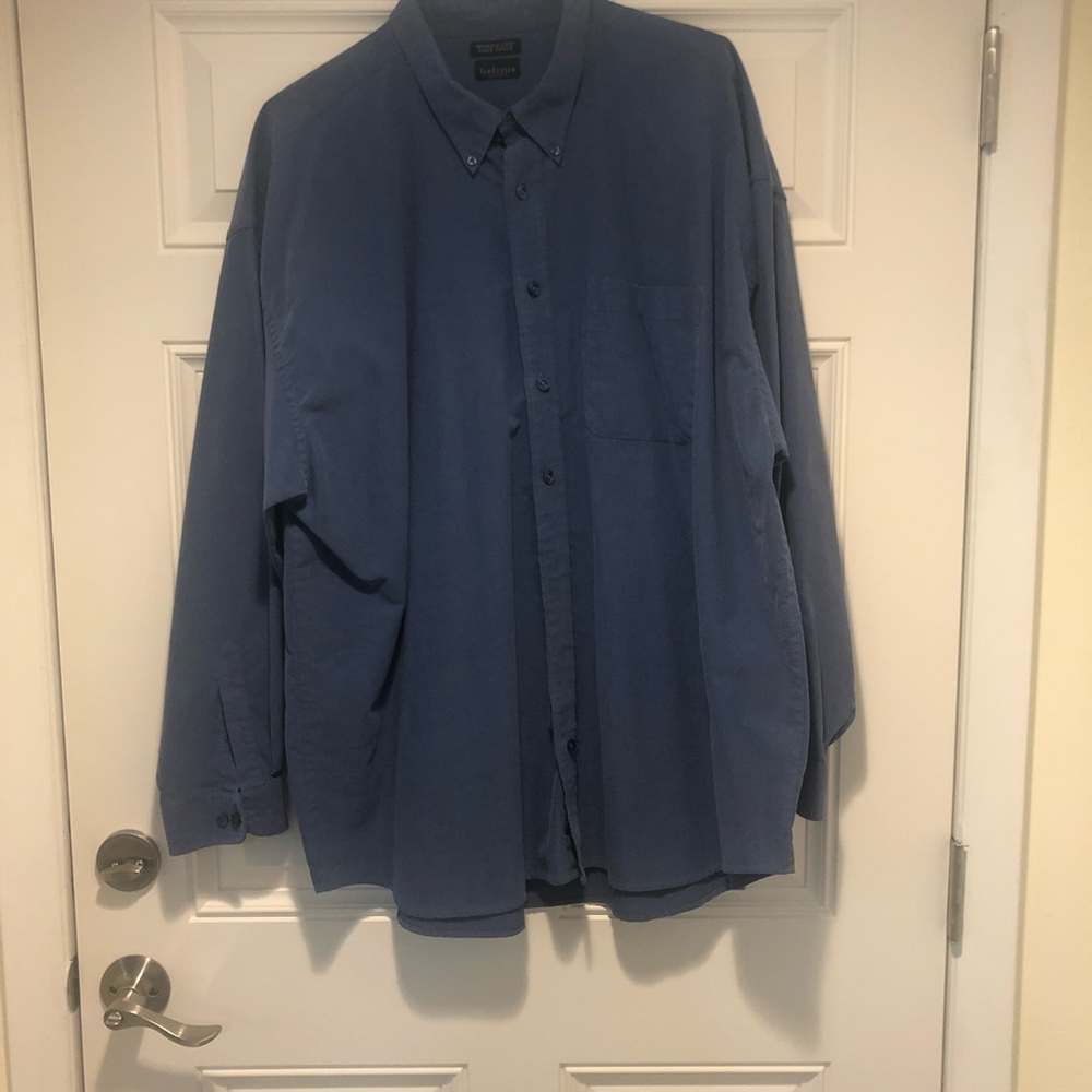 Men's long sleeve button down single pocket shirt size 3XLT